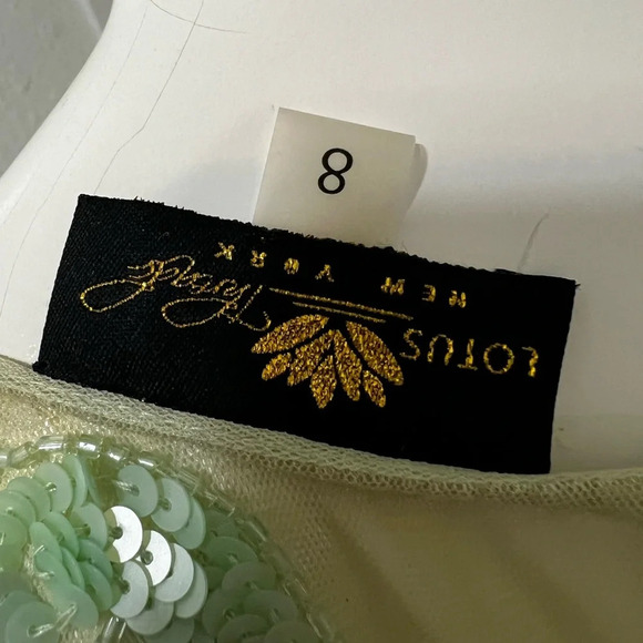 🔥HOST PICK🔥 Lotus Threads Green Sequined Formal Gown - Prom Dress - Wedding sz 8 - Picture 6 of 11